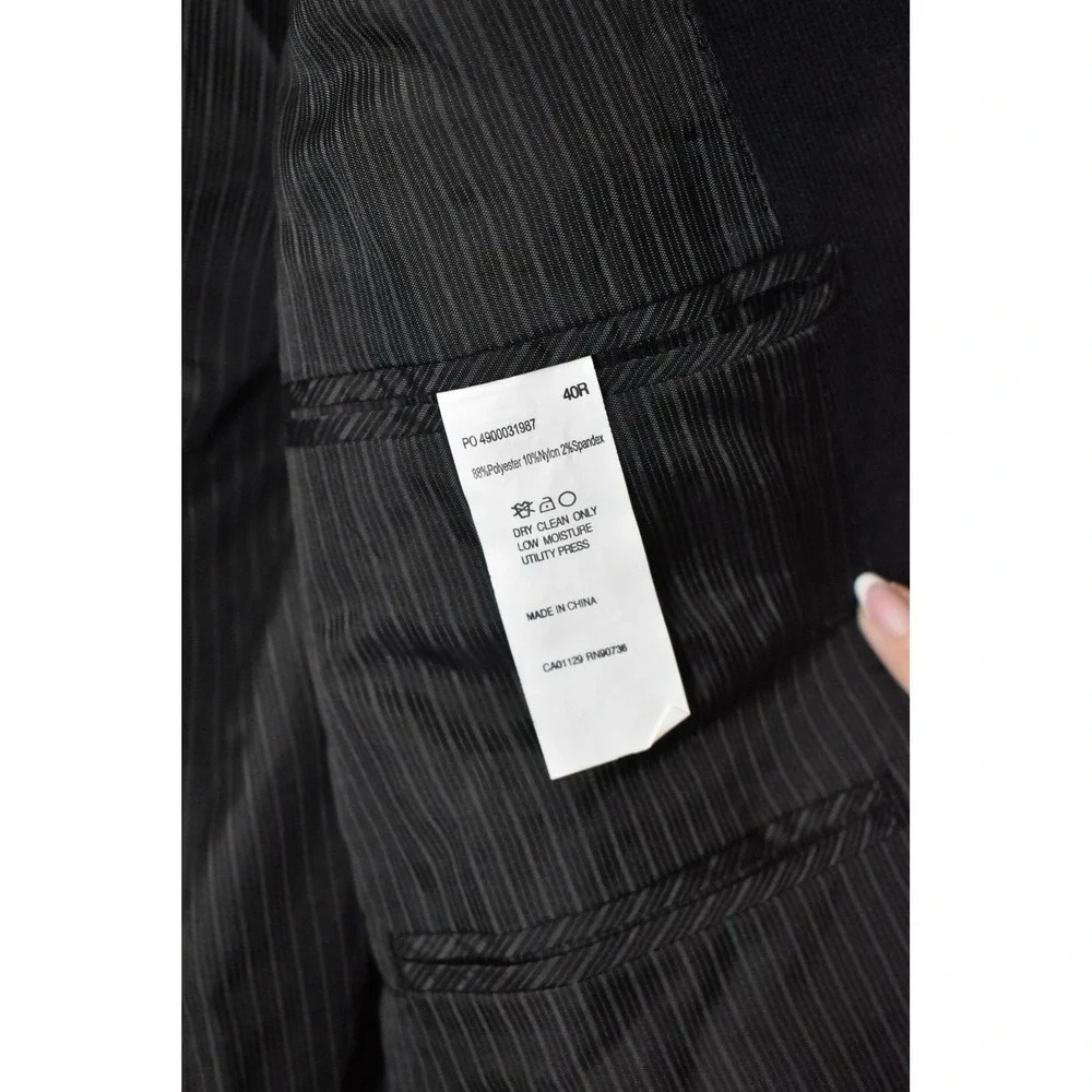 Calvin Klein Corduroy Blazer Mens 40R Black Y2K Two Button Sport Coat
